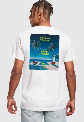 Mister Tee Shirt 'Sunny Paradise' in Wit: voorkant