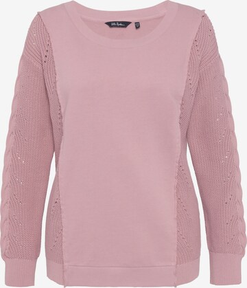 Sweat-shirt Ulla Popken en rose : devant