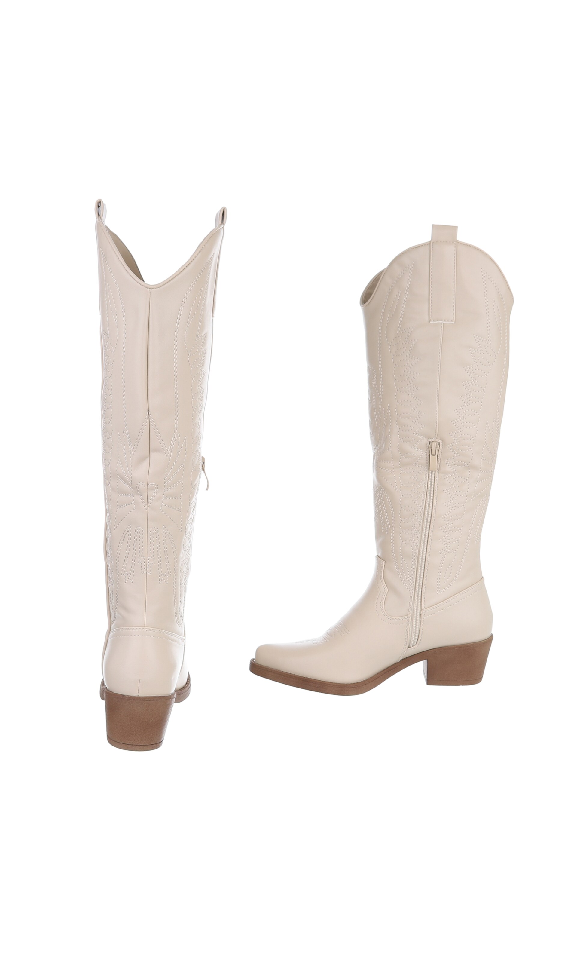 Ital-Design Cowboy Boots in Beige