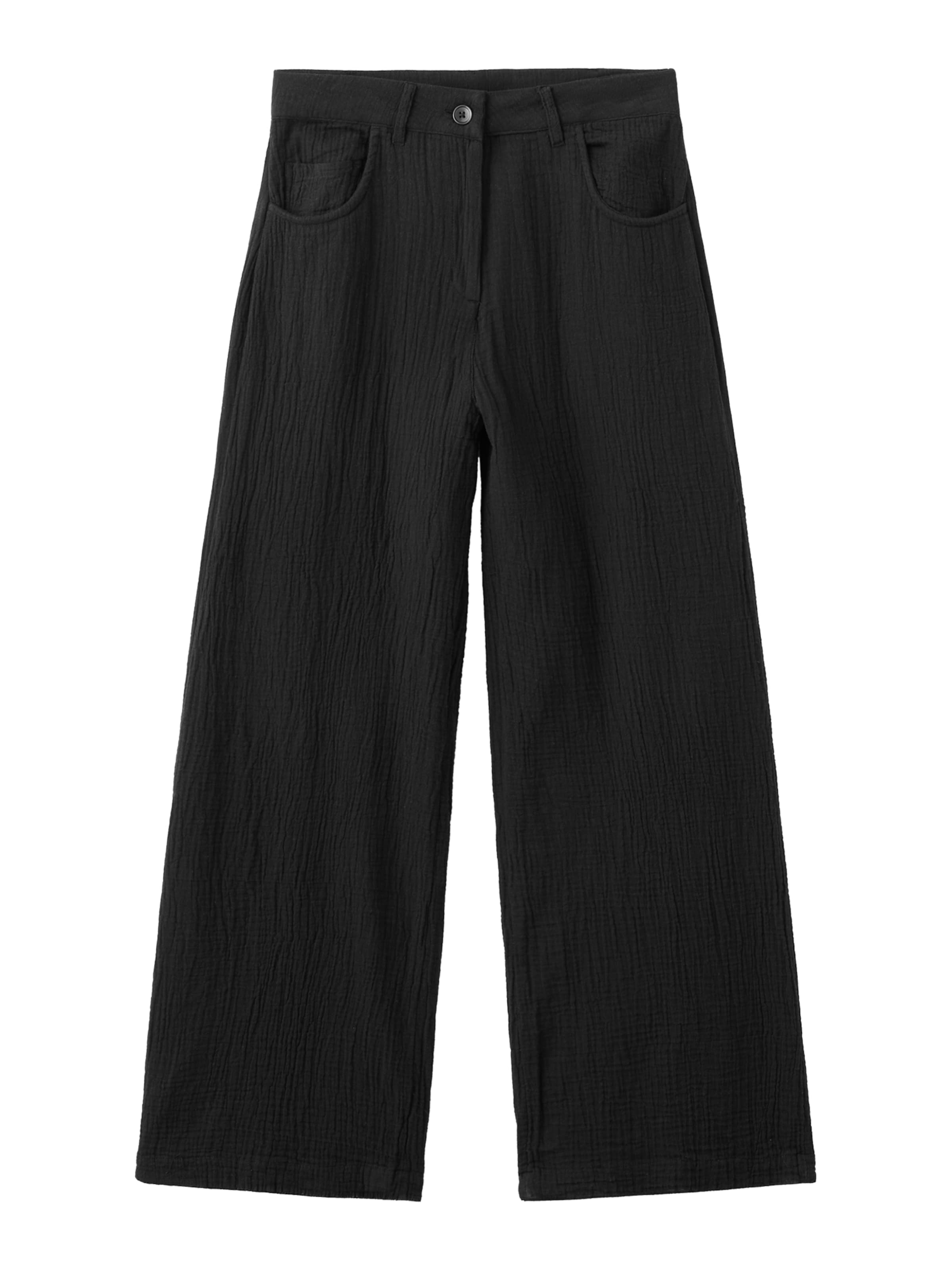 MANGO Wide Leg Housut 'PALS' värissä musta: etupuoli