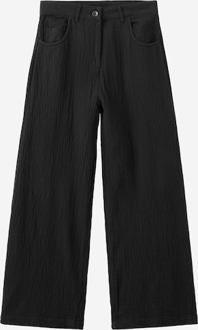 MANGO Wide Leg Housut 'PALS' värissä musta: etupuoli