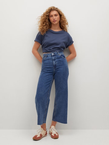 MANGO Wide Leg Jeans 'Carol' i blå