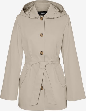 Manteau mi-saison 'VMChelsea' Vero Moda Curve en beige : devant