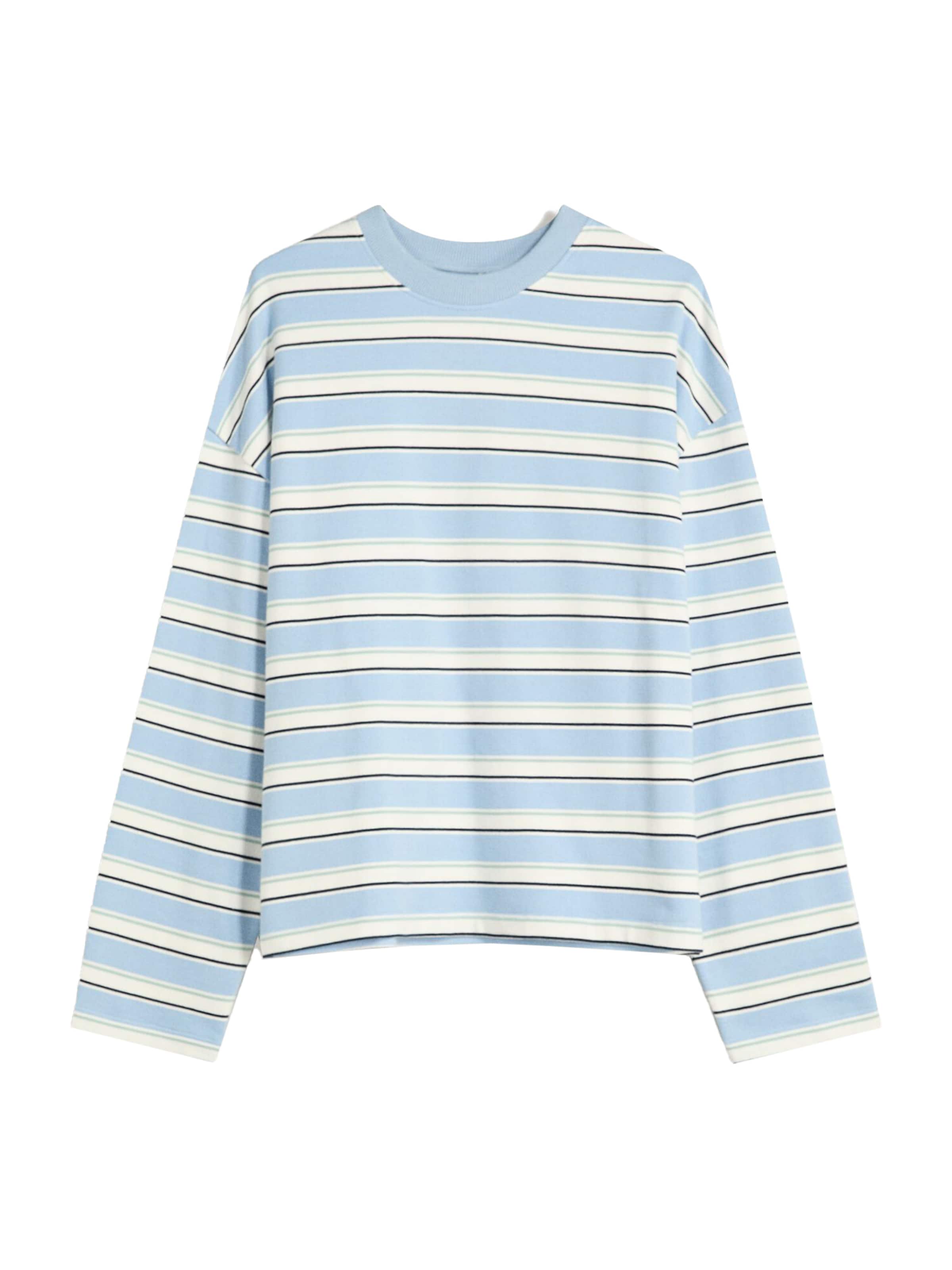 Bershka Sweat-shirt en XS en bleu clair / noir / blanc, Vue avec produit