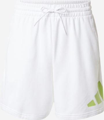 ADIDAS PERFORMANCE Regular Workout Pants 'Future Icons' in White: front