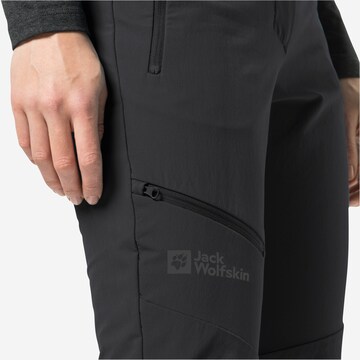 JACK WOLFSKIN Slim fit Outdoor Pants in Black