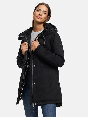 NAVAHOO Winterjas 'N038' in Zwart: voorkant
