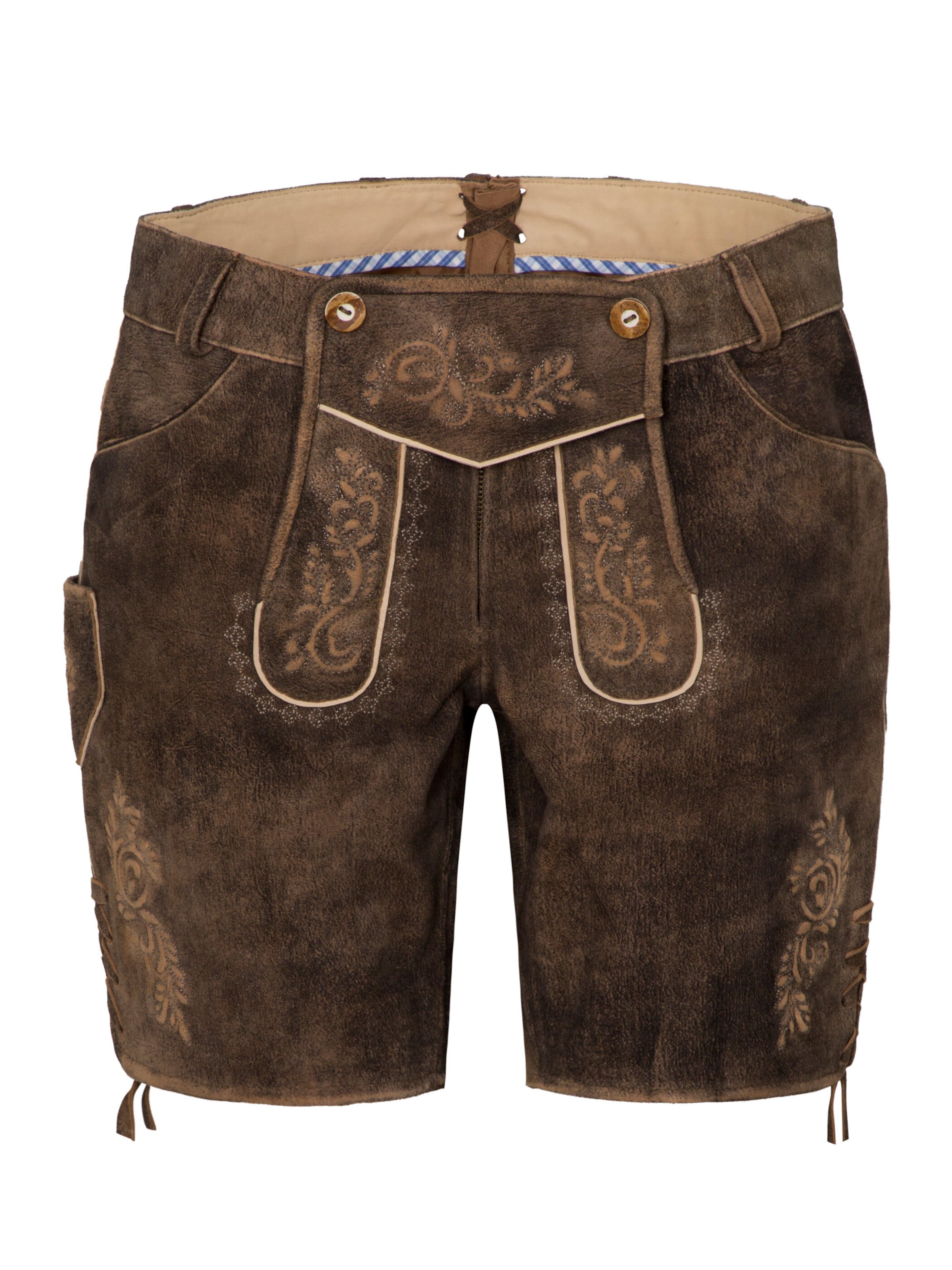 SPIETH & WENSKY Regular Lederhose FAY in Braun: Vorderseite