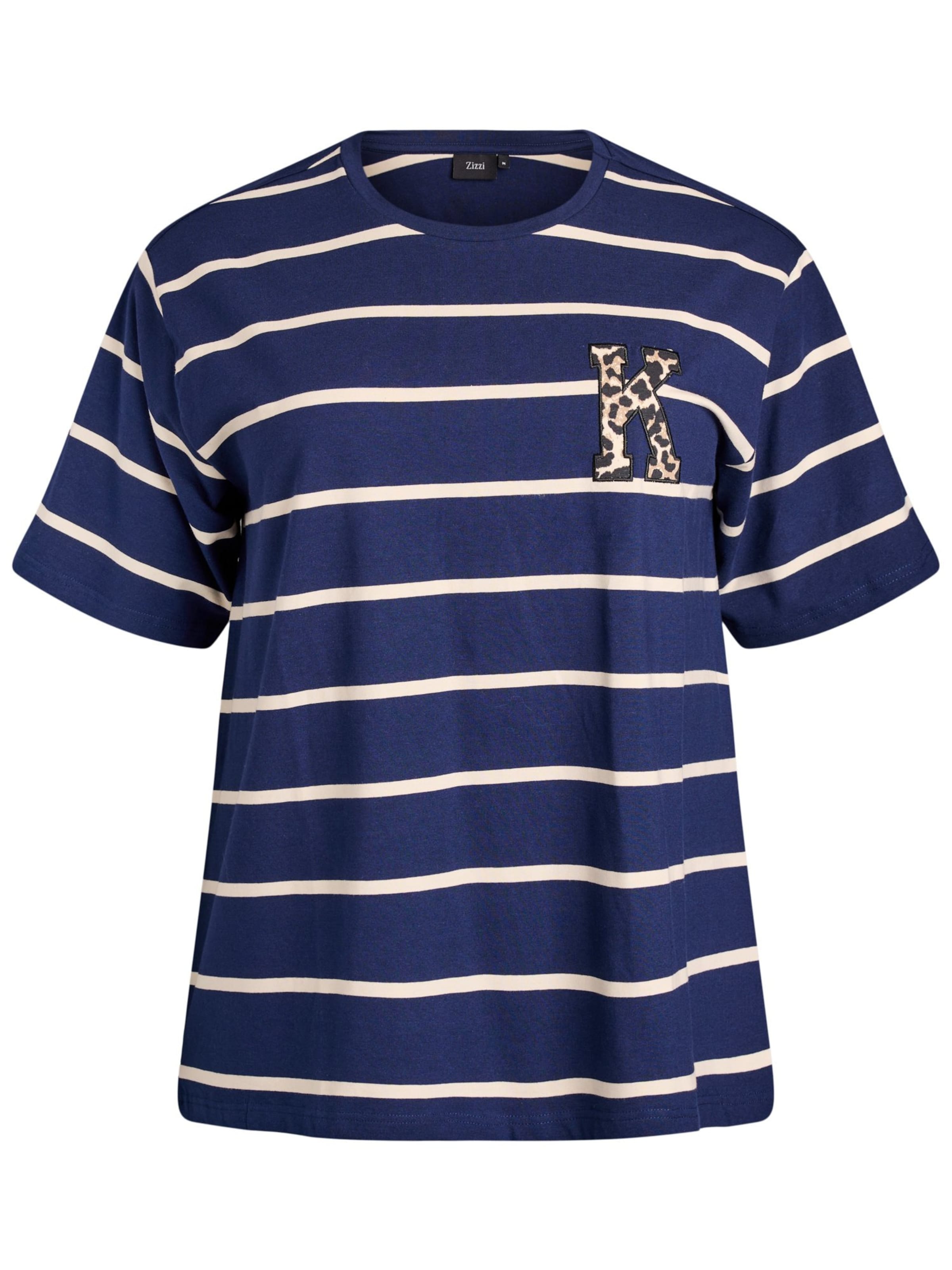 Zizzi Shirt 'EOFELIA' in Blauw: voorkant