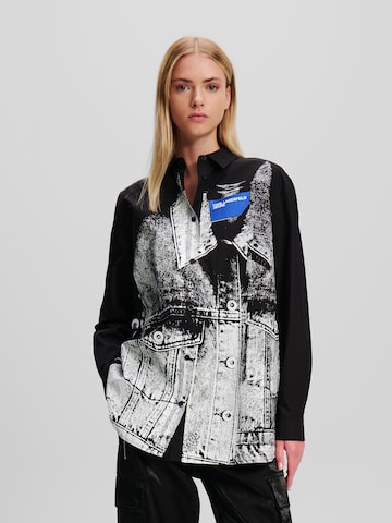 juoda KARL LAGERFELD JEANS Palaidinė 'Trompe-L€™Oeil': priekis
