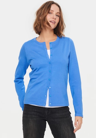 SAINT TROPEZ Knit Cardigan in Blue: front