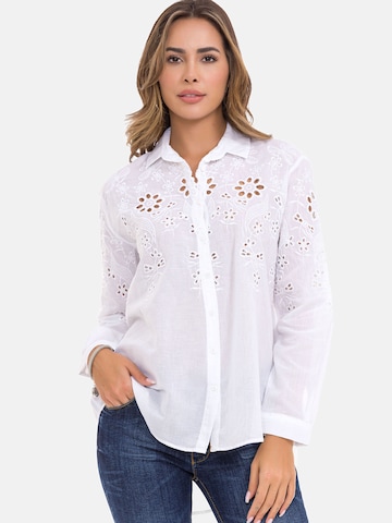 CIPO & BAXX Blouse in Wit: voorkant