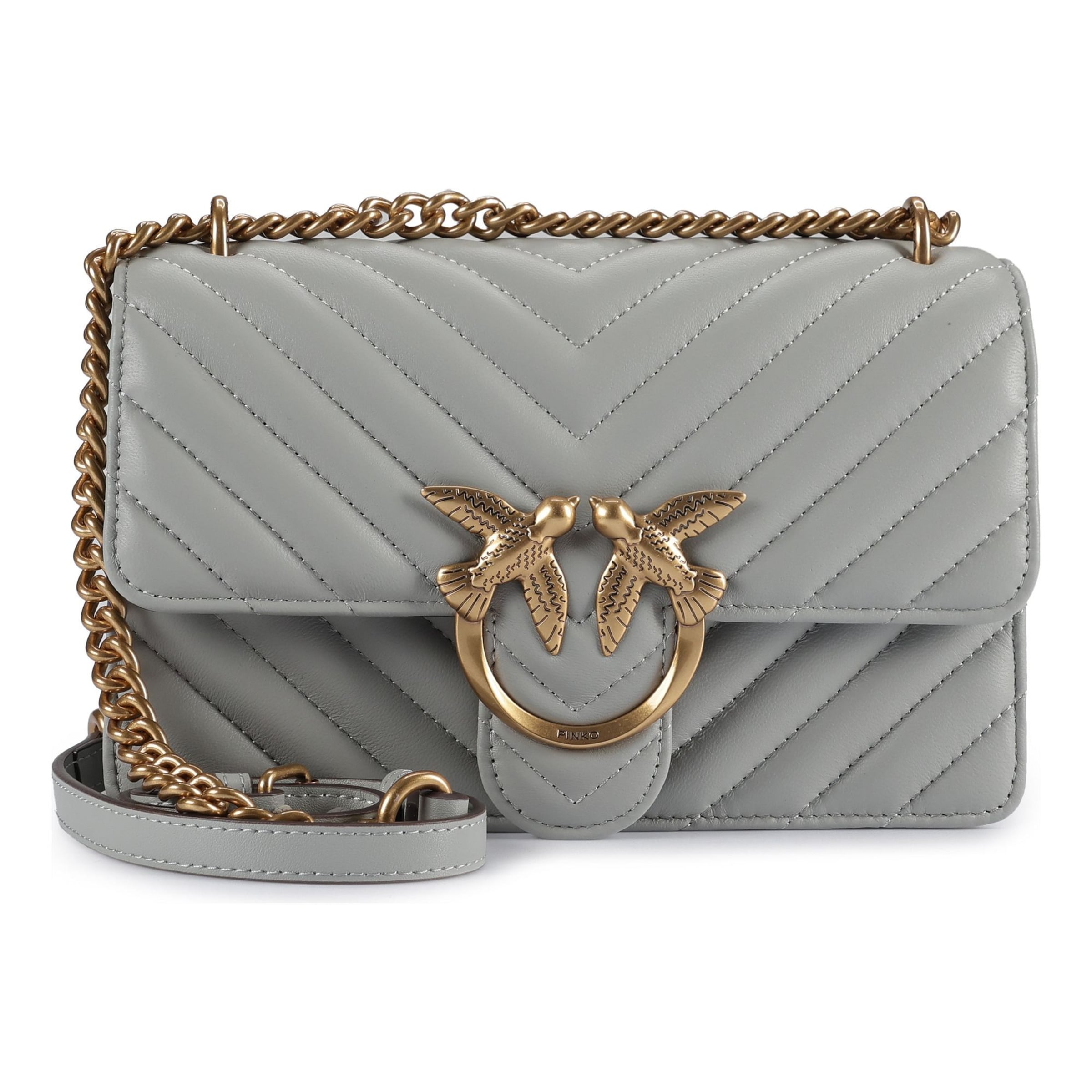 PINKO Umhängetasche 'Love One' in Grau: Vorderseite