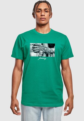MT Men T-Shirt 'Pray 2.0' in Grün: Vorderseite