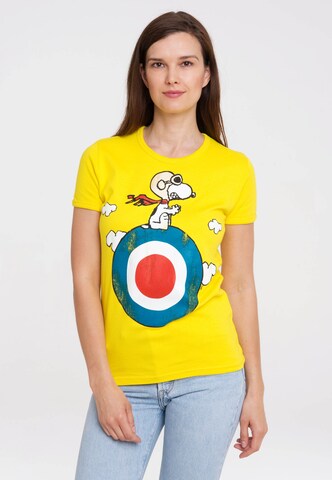 LOGOSHIRT Shirt 'Snoopy' in Yellow: front