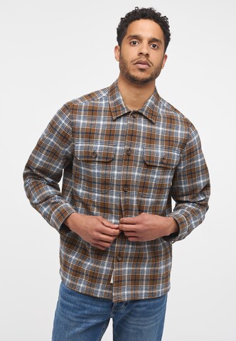 MUSTANG Regular fit Button Up Shirt in Brown: front