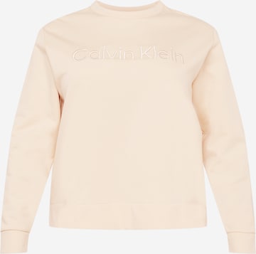 Bluză de molton de la Calvin Klein Curve pe bej: față