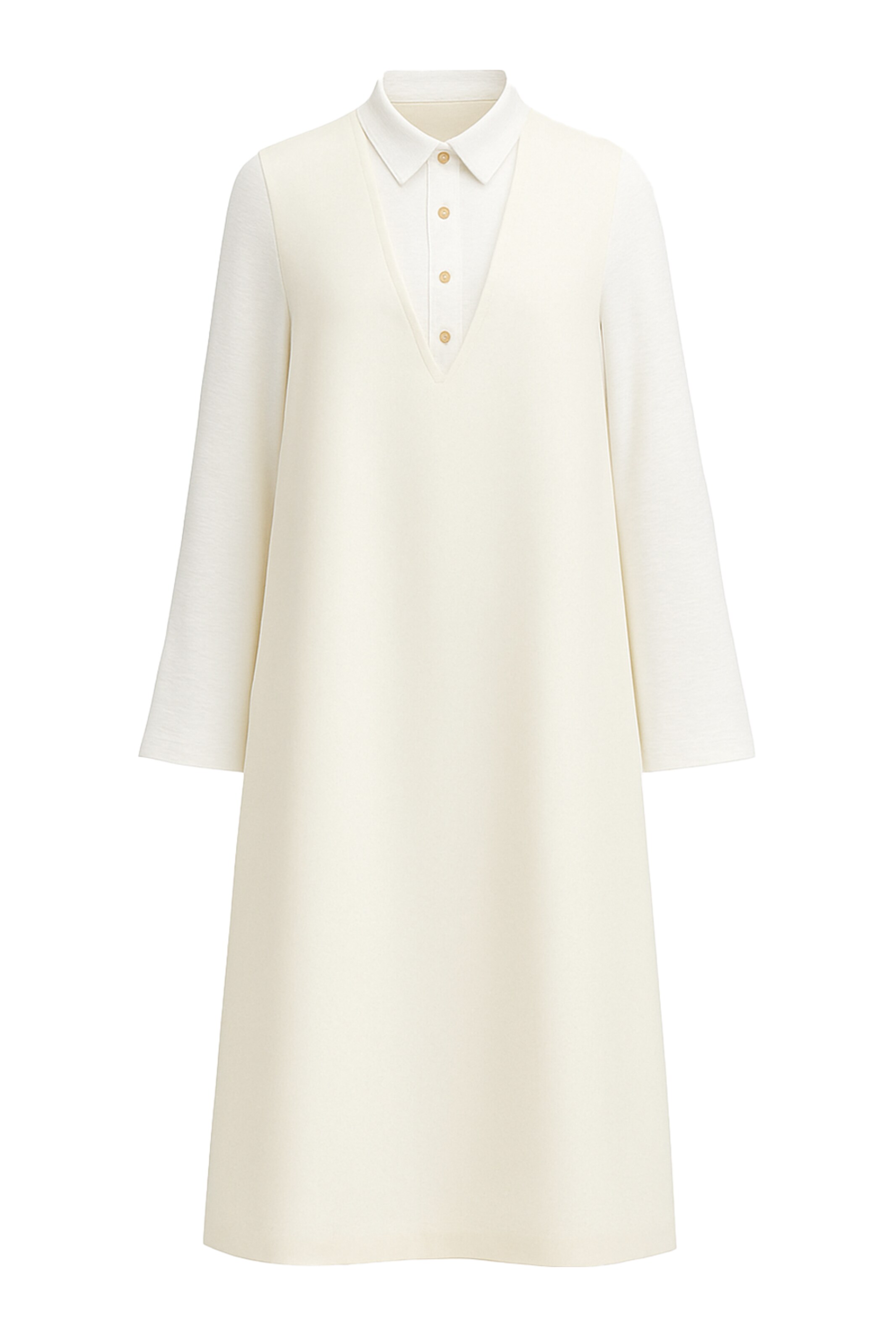 Touche Prive Robe-chemise en crème, Vue avec produit