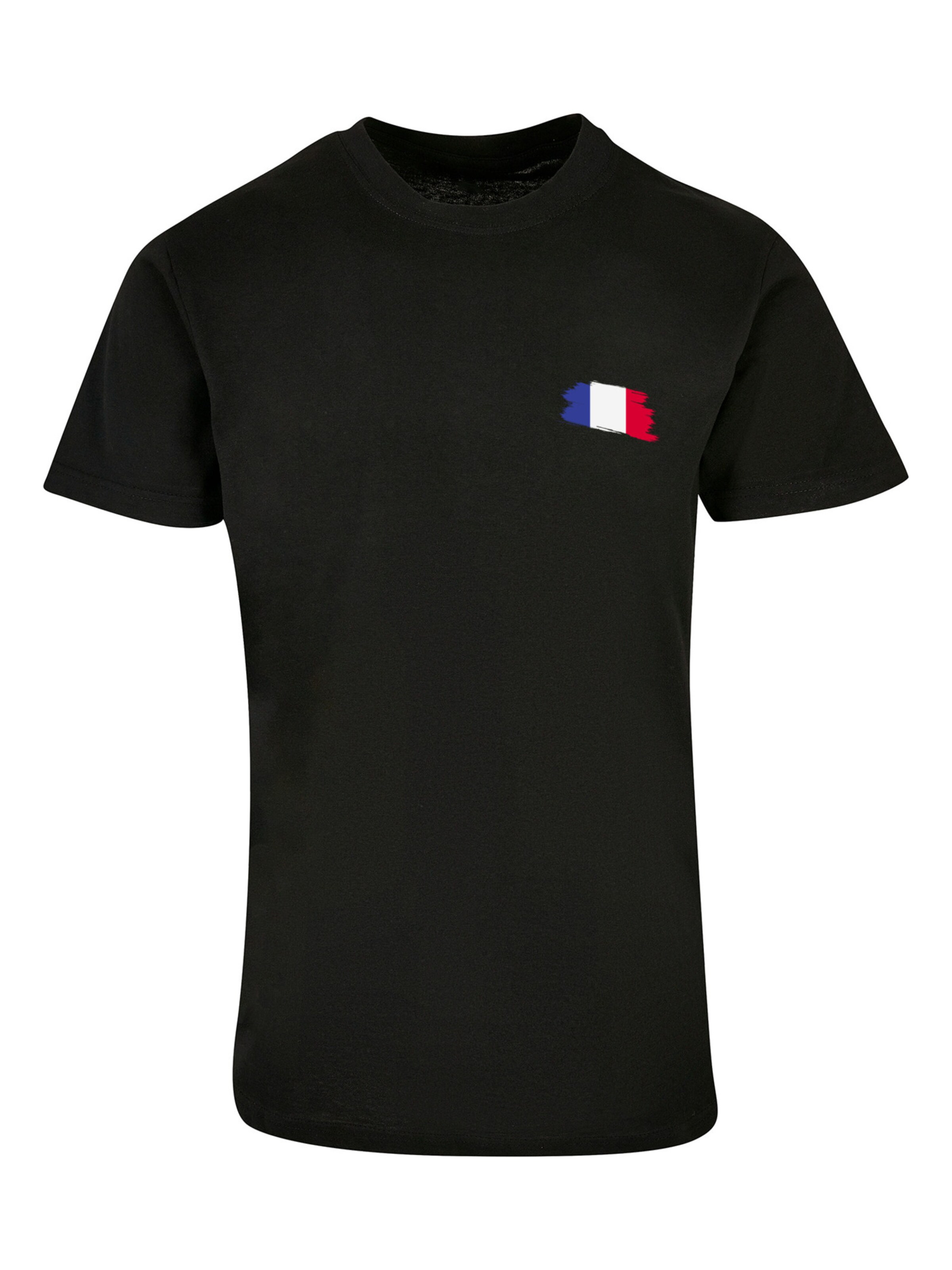 F4NT4STIC Shirt 'Frankreich Flagge France' in Zwart: voorkant