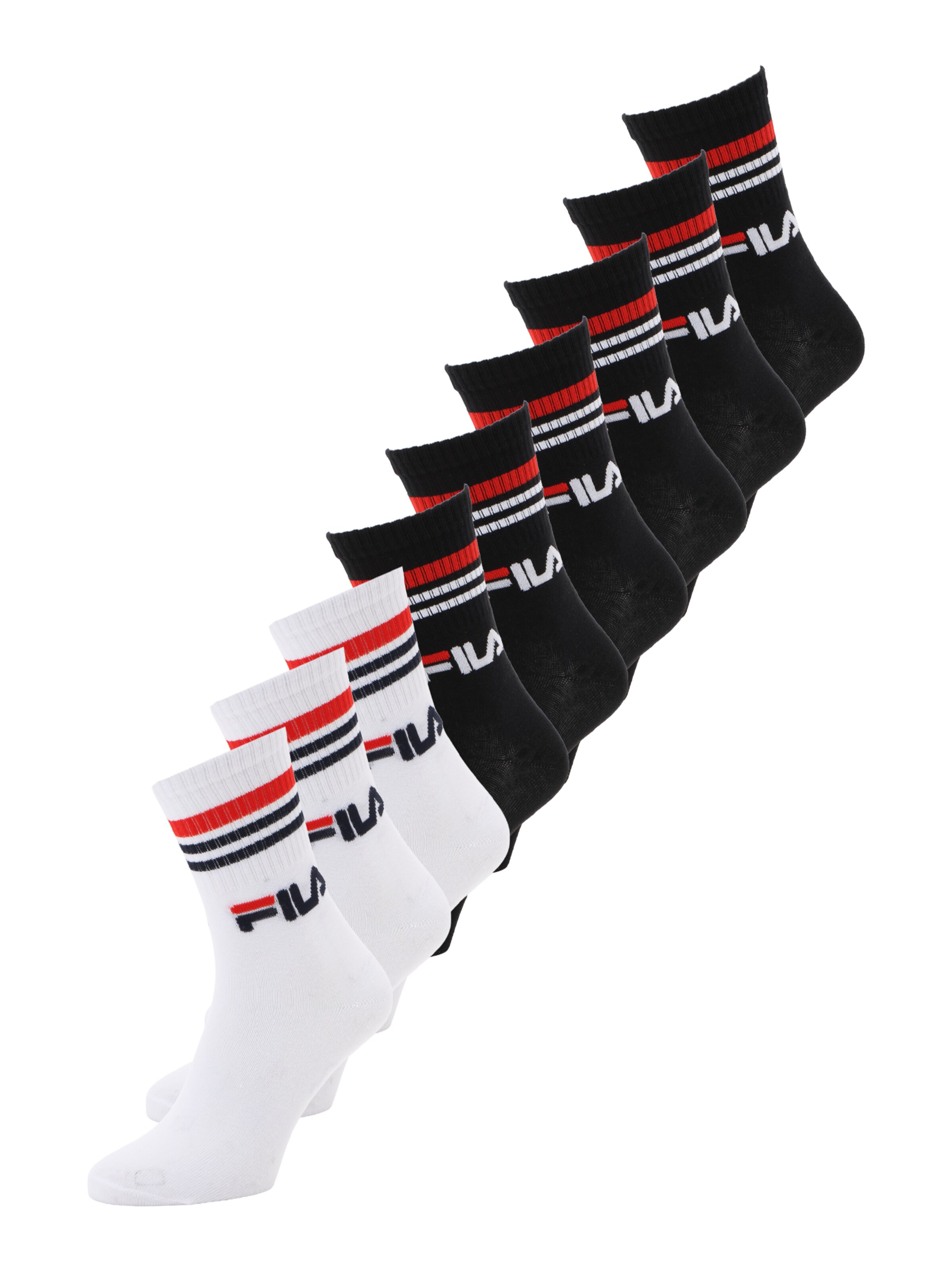 FILA Chaussettes en rouge / noir / blanc, Vue avec produit