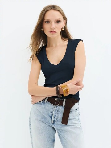 No Matter What Top in Blue: front