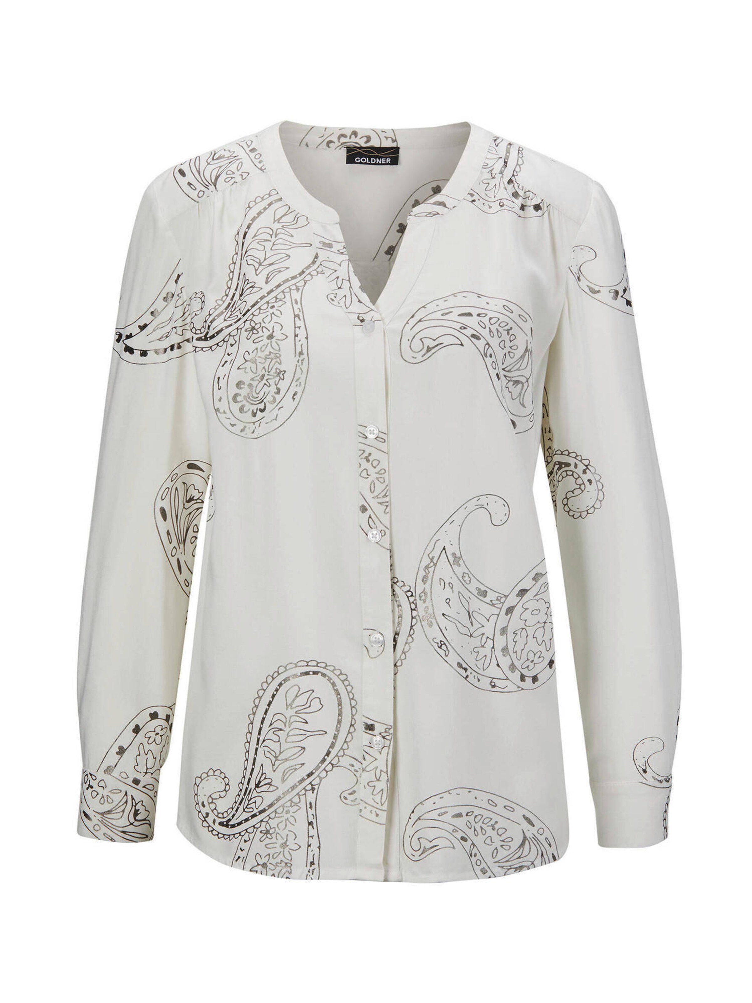 Goldner Bluse in Weiß: Vorderseite