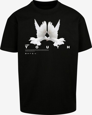 Lost Youth Shirt 'Dove' in Zwart: voorkant