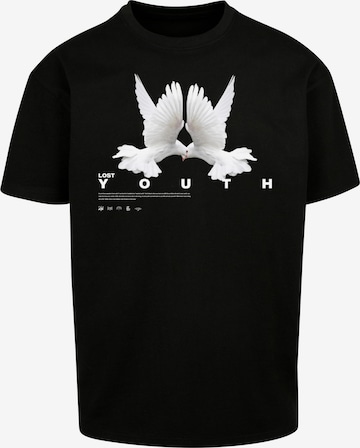 Lost Youth Shirt 'Dove' in Zwart: voorkant