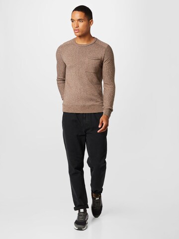 TOM TAILOR Sweater in Brown