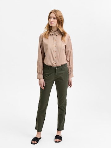 SELECTED FEMME Slim fit Chino trousers 'Miley' in Green