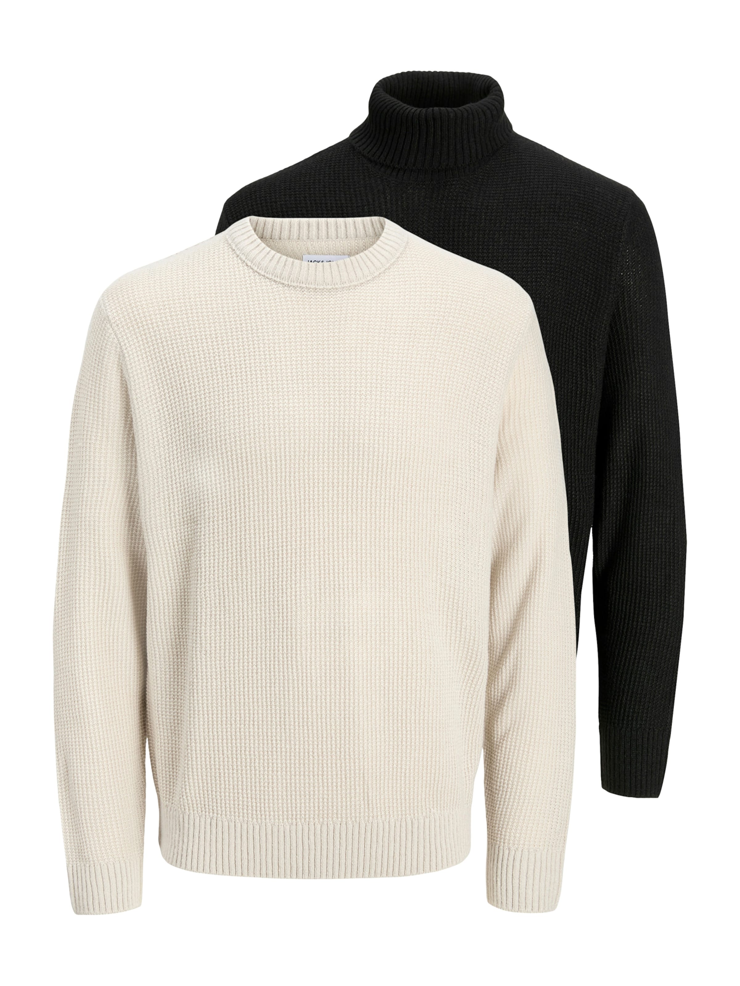 JACK & JONES Pullover 'JJROY' i sort / hvid, Produktvisning