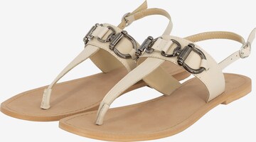 DreiMaster Vintage T-Bar Sandals in Beige