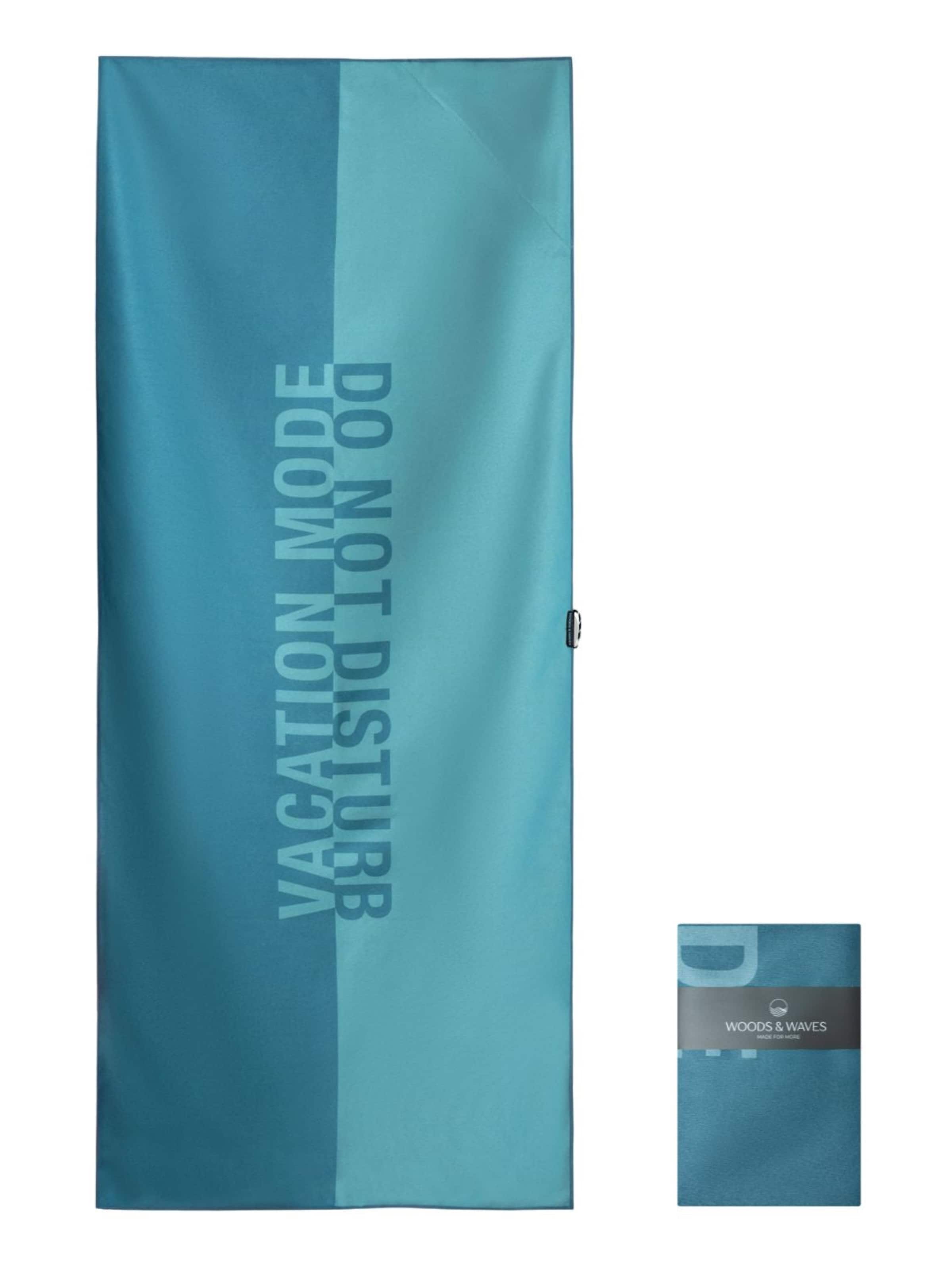 woodsandwaves Strandlaken 'Do Not Disturb' in Blauw: voorkant