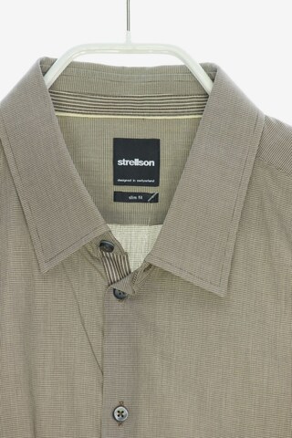 STRELLSON Button Up Shirt in XXL in Brown