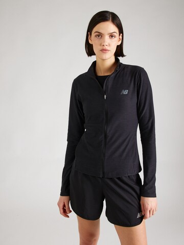 new balance Trainingsjacke 'Space Dye' in Schwarz