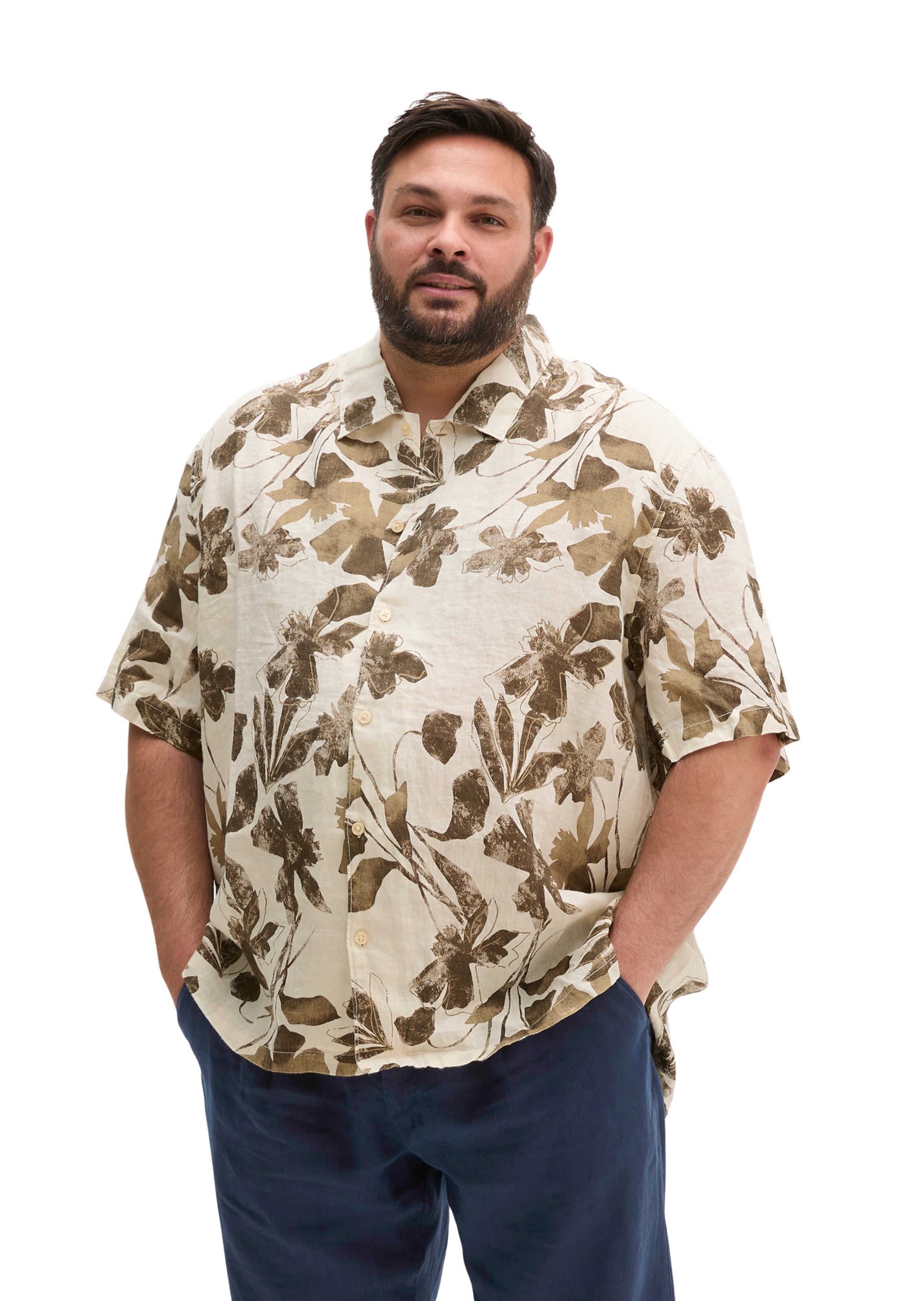 Marc O'Polo Regular Fit Hemd in Beige: Vorderseite