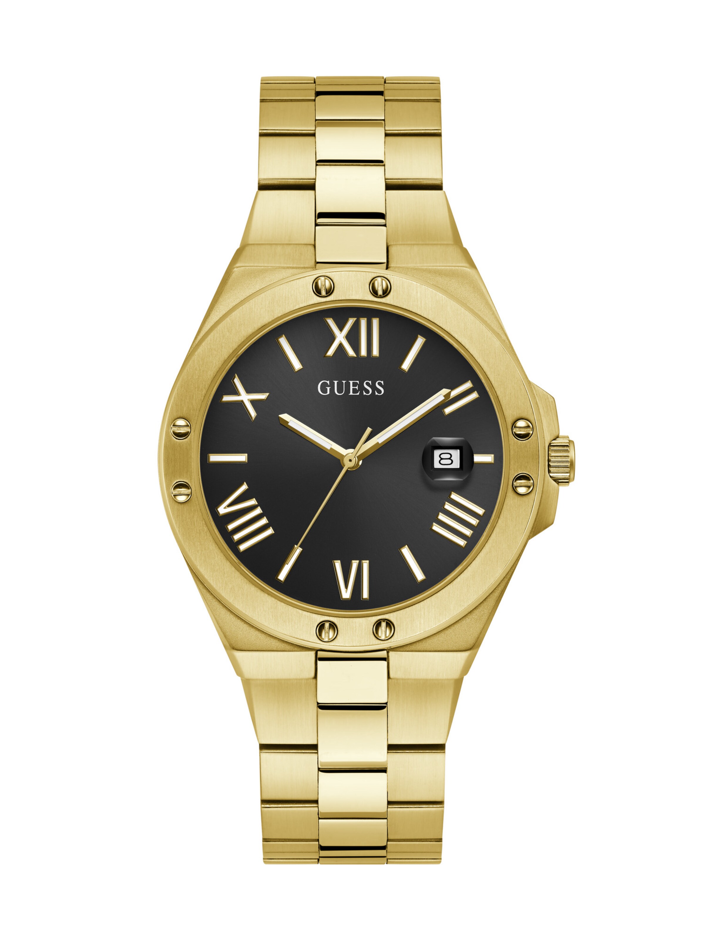 GUESS Analogt ur 'PERSPECTIVE' i guld: forside