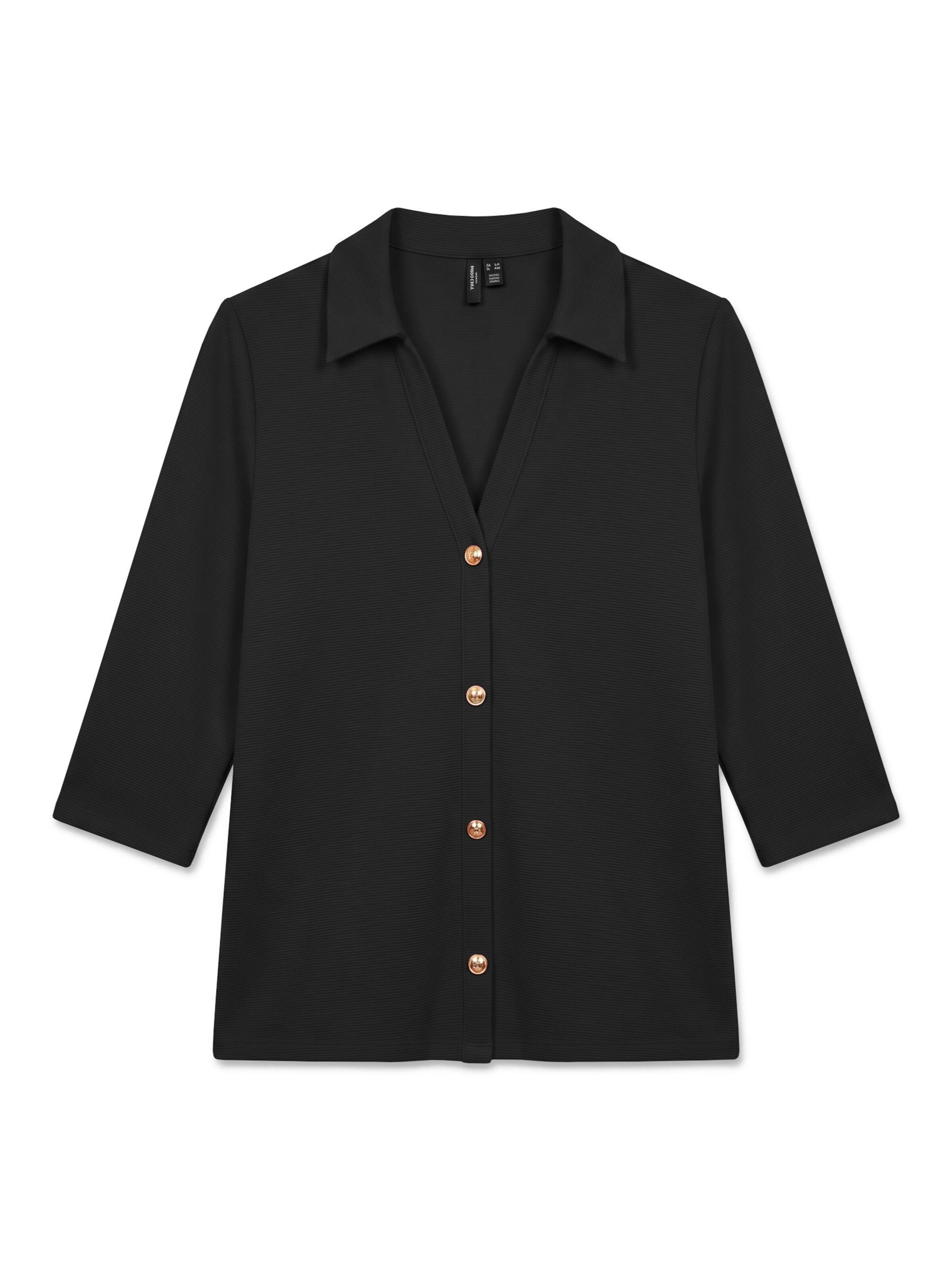 Vero Moda Curve Blouse 'VMElin' in M-L in de kleur Zwart, Productweergave