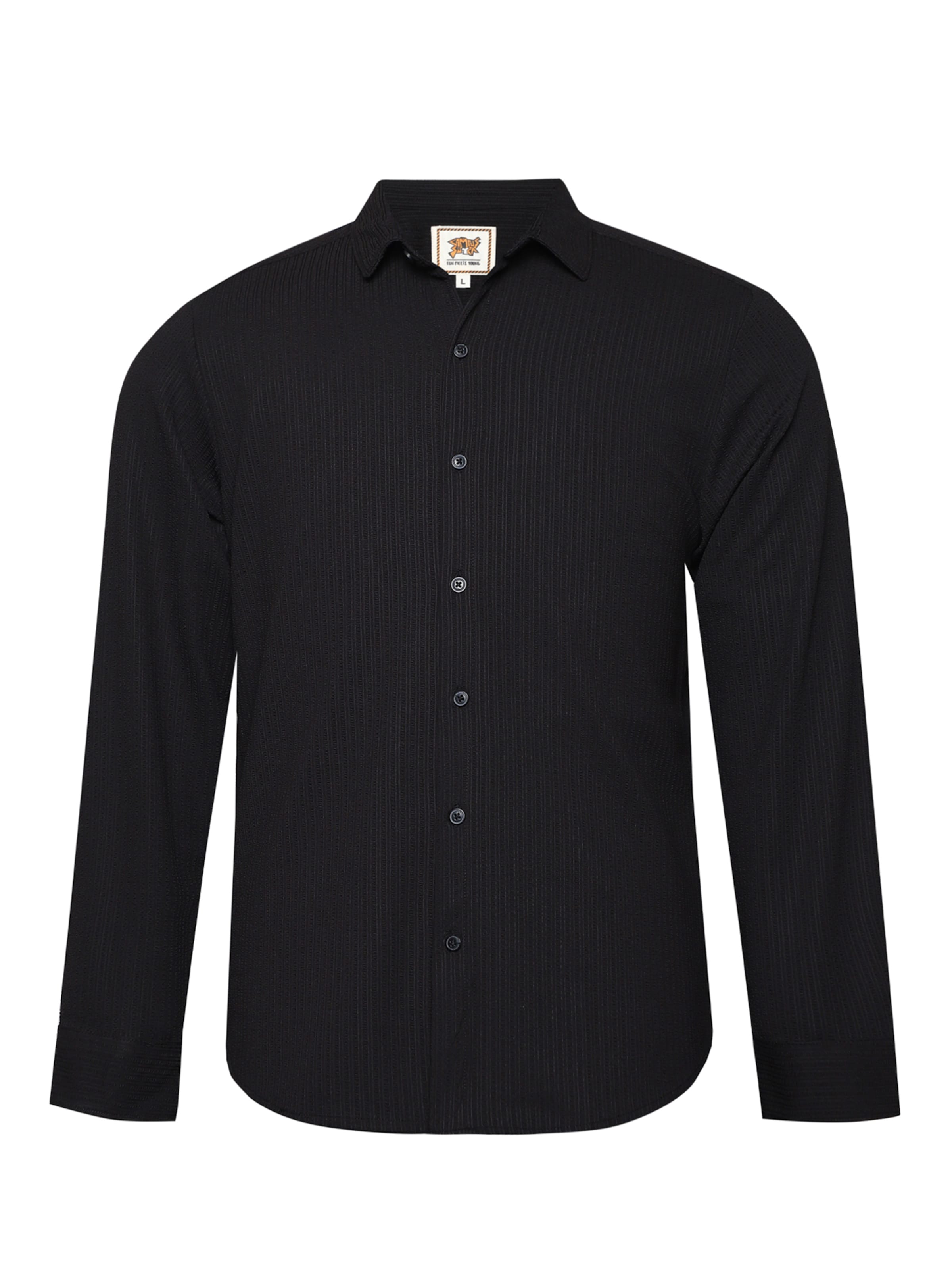 Regular fit Camicia 'Tajuana' di Campus Sutra in nero: frontale