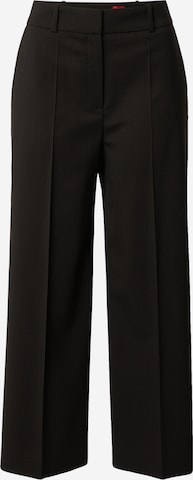 HUGO Red Wide leg Pleated Pants 'Hacarle' in Black: front