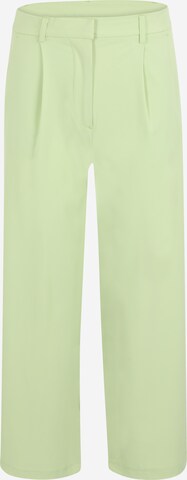 PIECES Loosefit Kalhoty se sklady v pase – zelená: přední strana