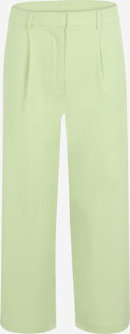 PIECES Loose fit Pleat-Front Pants in Green: front