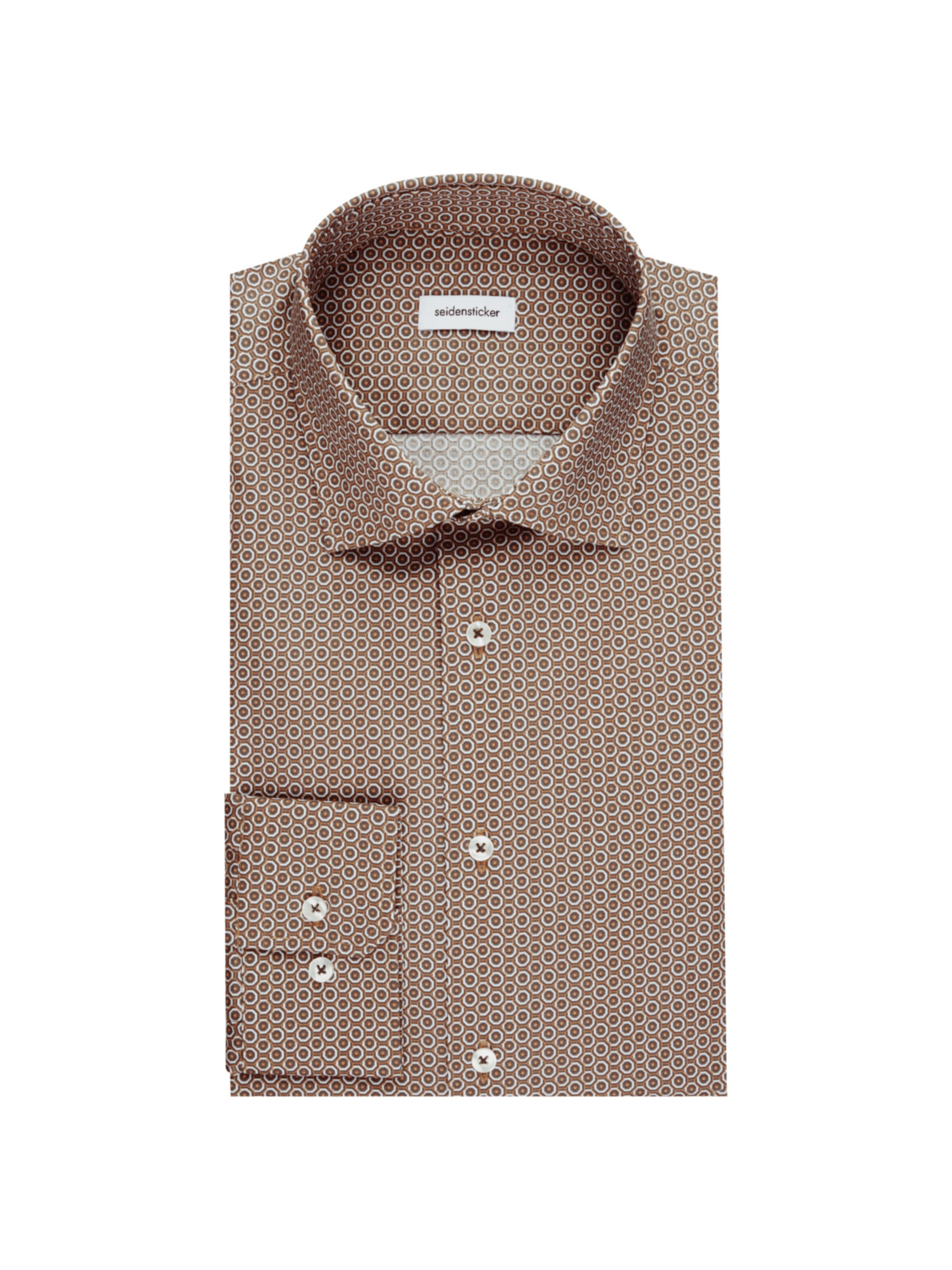 SEIDENSTICKER Slim fit Zakelijk overhemd in Bruin: voorkant