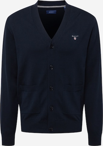 GANT Gebreid vest in Blauw: voorkant