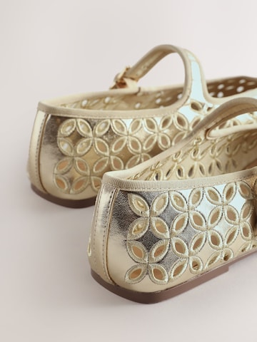 Balerini cu curea glezna 'Forever Comfort' de la Next pe auriu