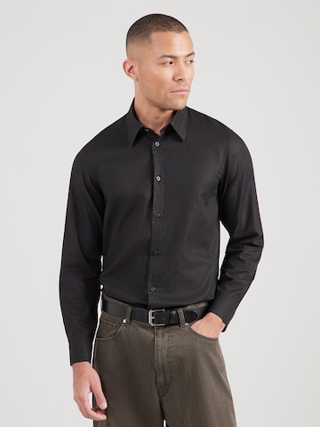 ARMANI EXCHANGE Regular fit Button Up Shirt in Black: front