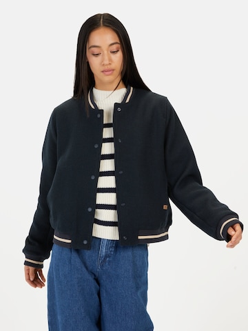 CAMEL ACTIVE Collegejacke aus einem Wollmix in Blau: Vorderseite