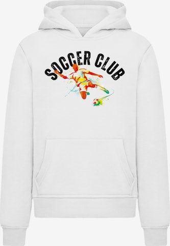 Sweat-shirt 'Soccer Club Sport Fan Artwork' F4NT4STIC en blanc : devant