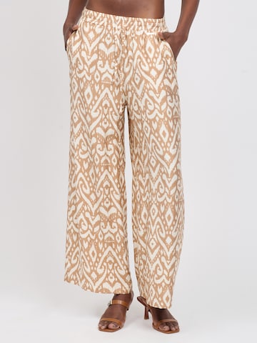 Influencer Широка кройка Панталон в бежово: отпред