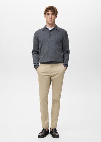 MANGO MAN Slim fit Pants 'Prato' in Beige